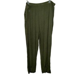 Denim 24/7 Women's Jogger Pants Plus Size 3X Green Relaxed Pockets Comfy Cozy
